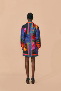 Robe courte portefeuille - Bleu