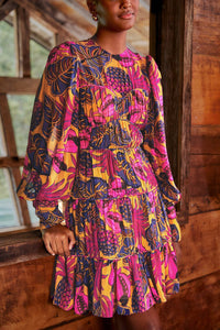 Robe courte à manches longues - Jaune
