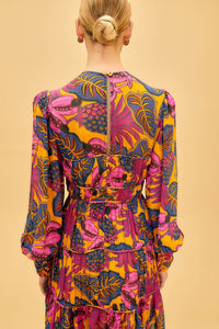 Robe courte à manches longues - Jaune