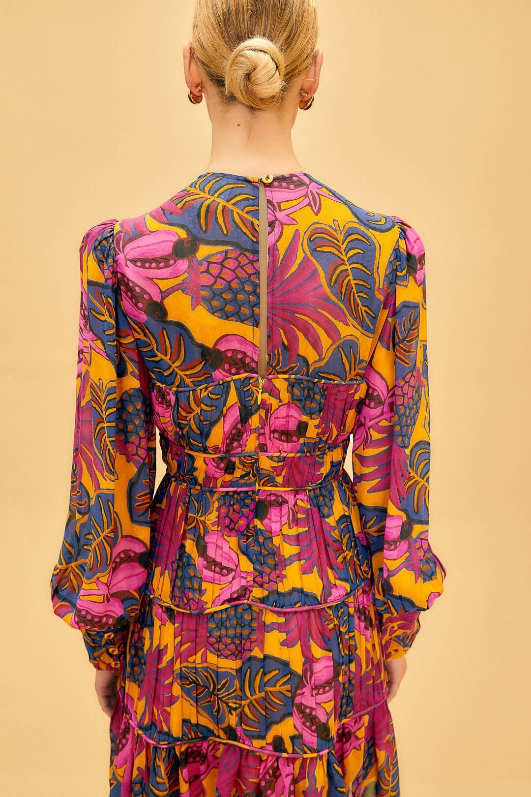 Robe courte à manches longues - Jaune