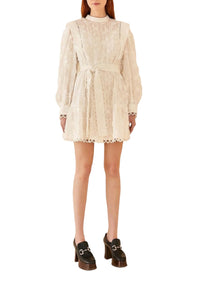 Robe courte 3D Flower Pleated - Blanc