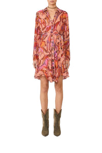 Robe courte à manches longues - Rose
