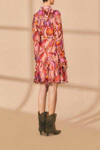 Robe courte à manches longues - Rose