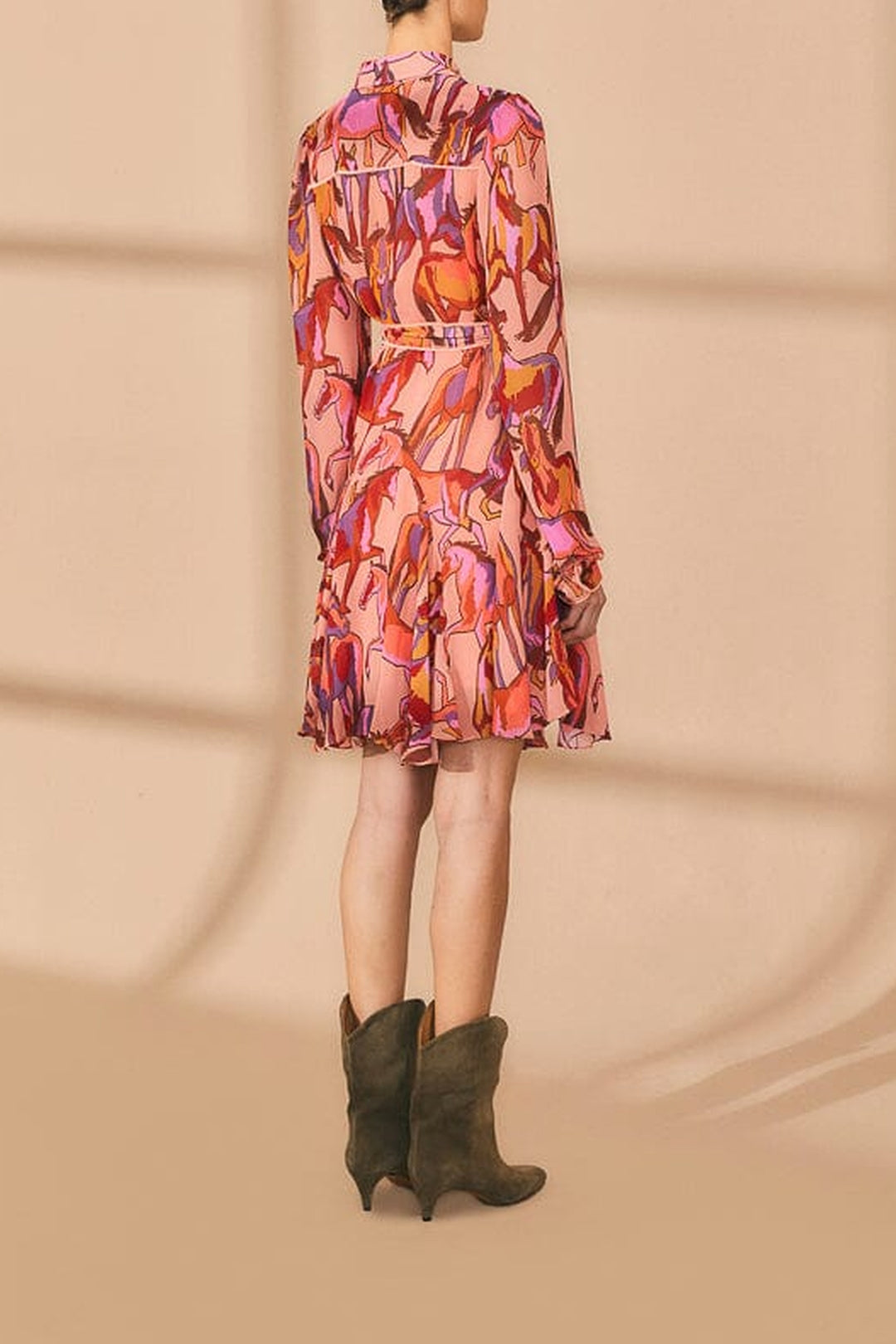 Robe courte à manches longues - Rose