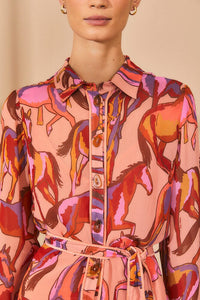 Robe courte à manches longues - Rose