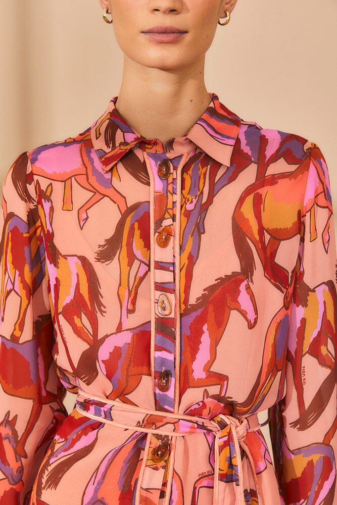 Robe courte à manches longues - Rose