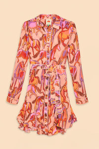 Robe courte à manches longues - Rose