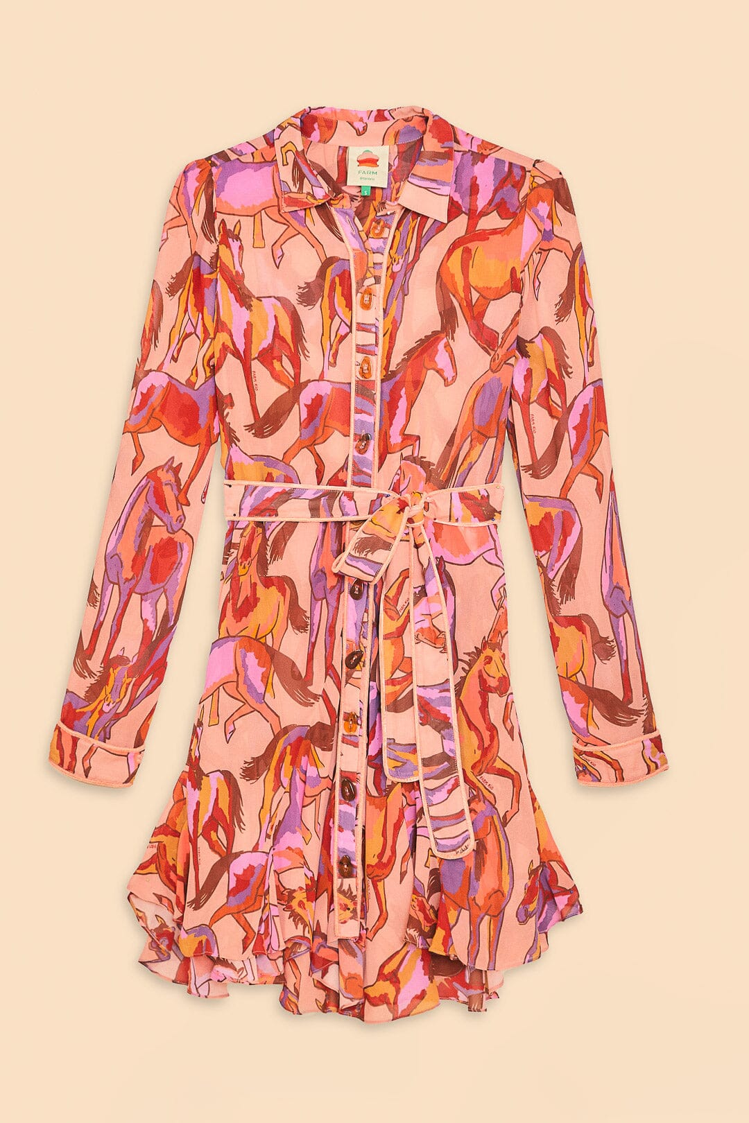 Robe courte à manches longues - Rose