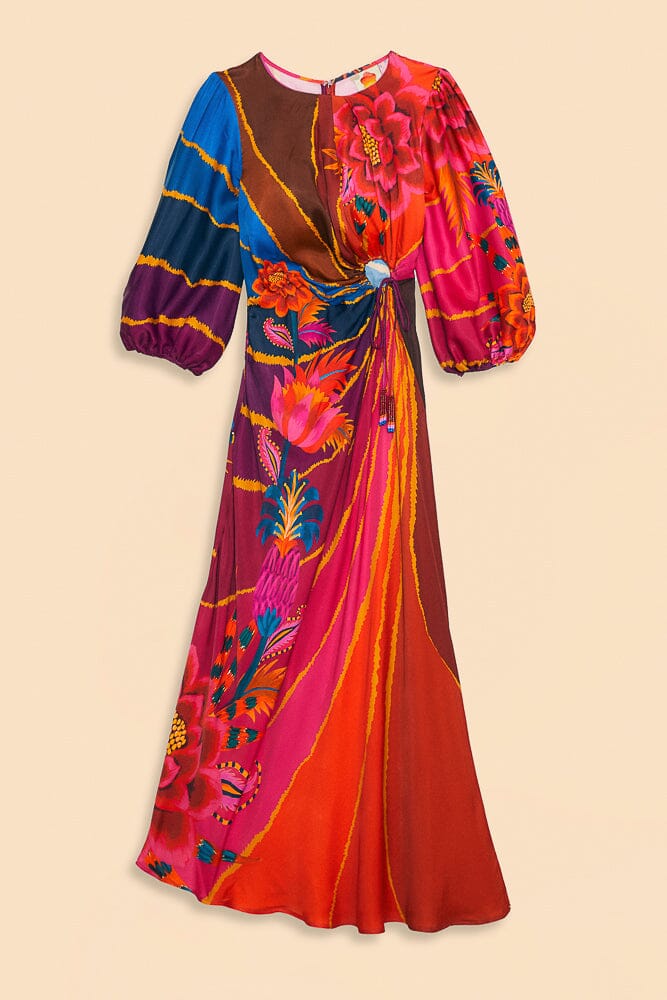 Robe longue Vintage Wave - Rouge