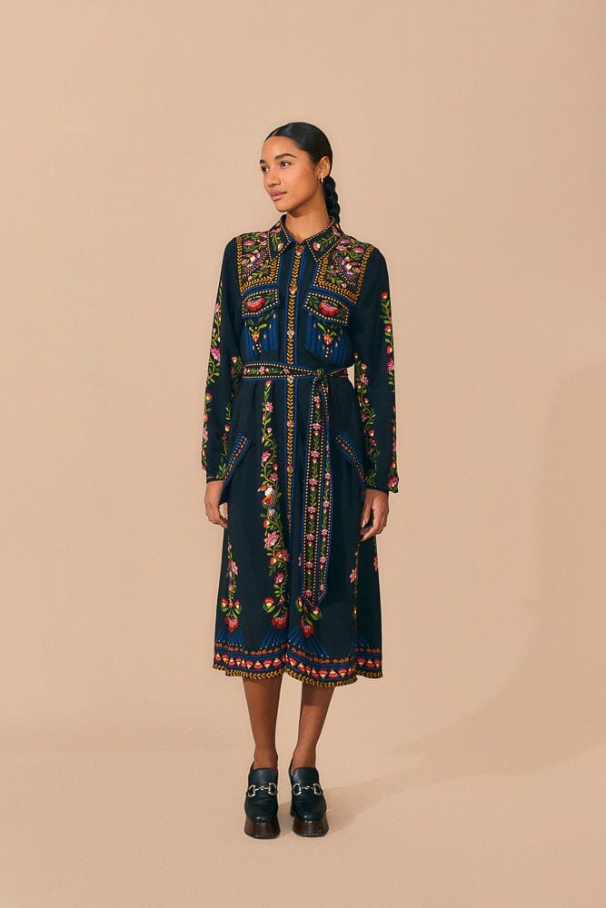 NEW_Toucans Garden Black Robes midi - Toucans Garden Black