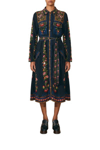 Toucan Garden midi dress - Black