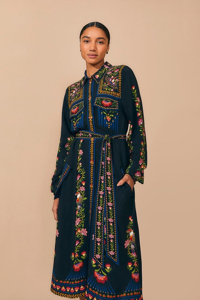NEW_Toucans Garden Black Robes midi - Toucans Garden Black