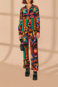 Chemise Tropical Shapes à manches longues - Multicolore