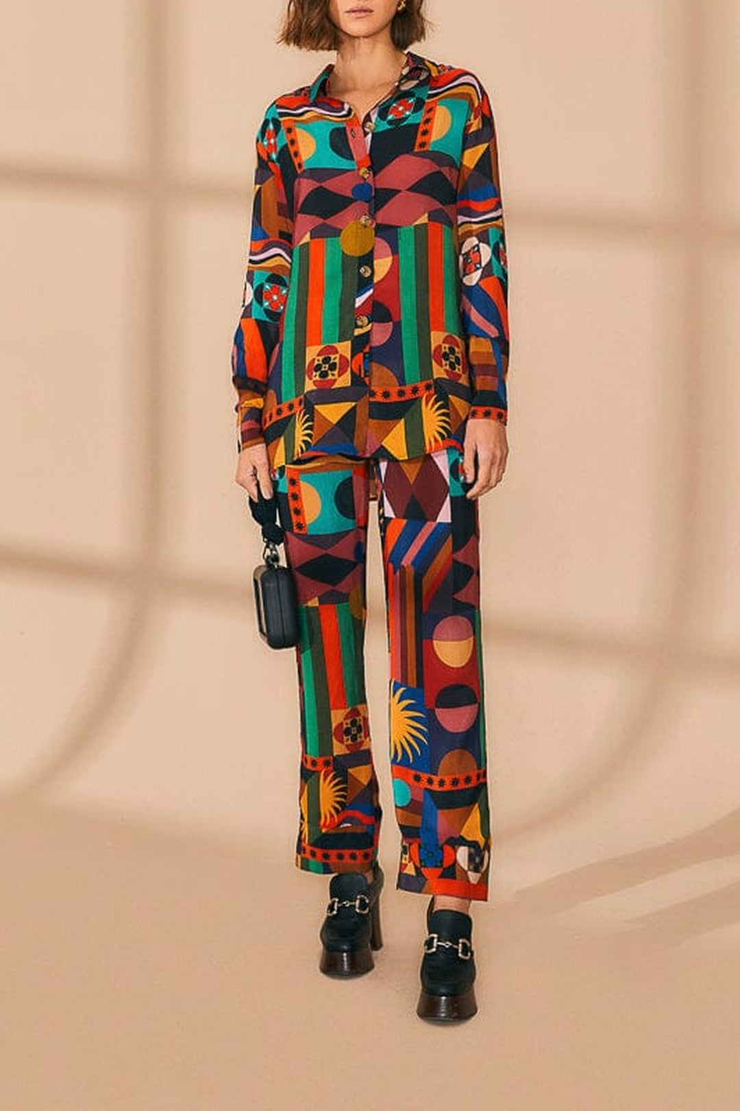 Chemise Tropical Shapes à manches longues - Multicolore