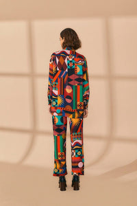 Chemise Tropical Shapes à manches longues - Multicolore
