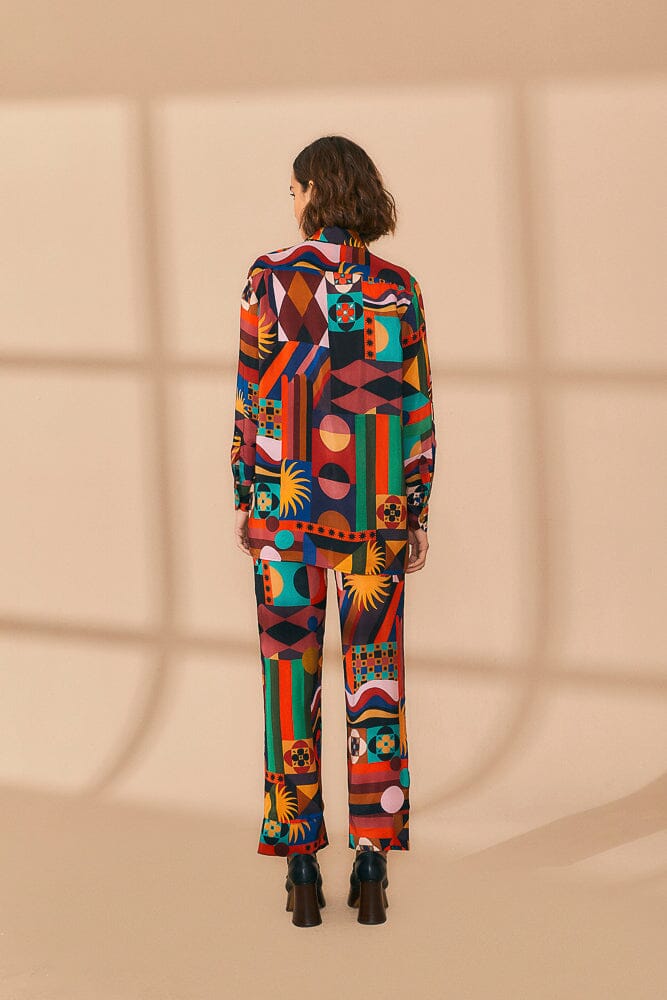 Chemise Tropical Shapes à manches longues - Multicolore