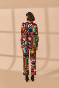Chemise Tropical Shapes à manches longues - Multicolore