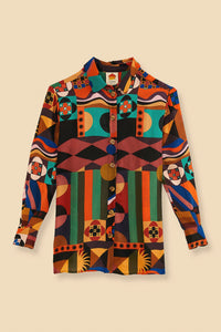 Chemise Tropical Shapes à manches longues - Multicolore