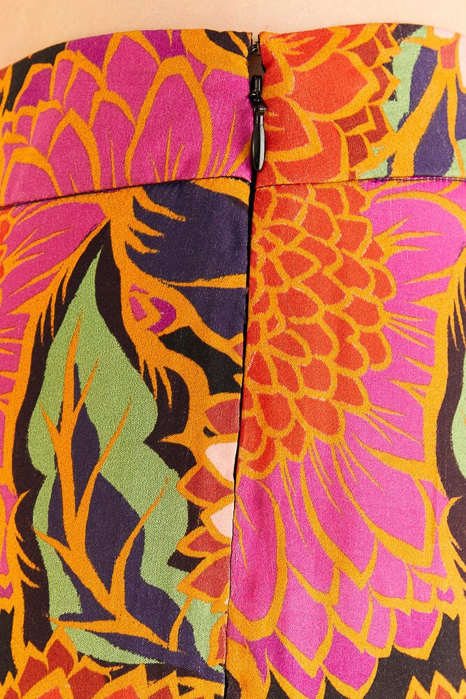 Vintage Garden flared trousers in satin - Orange