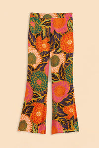Vintage Garden flared trousers in satin - Orange