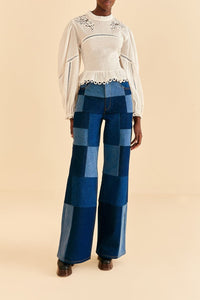 Graphic patch jeans - Blue