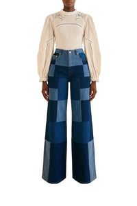 Graphic patch jeans - Blue