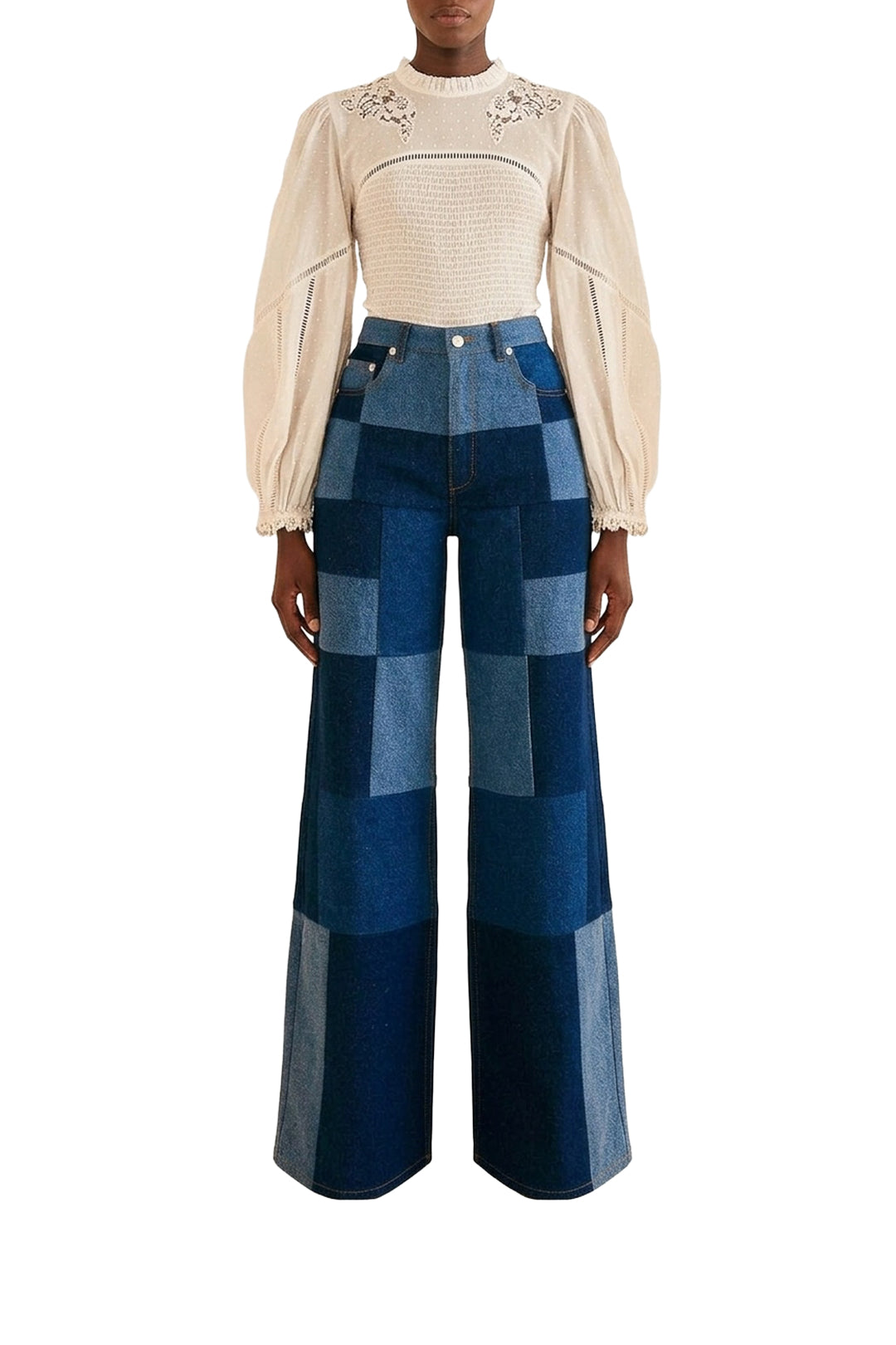 Graphic patch jeans - Blue