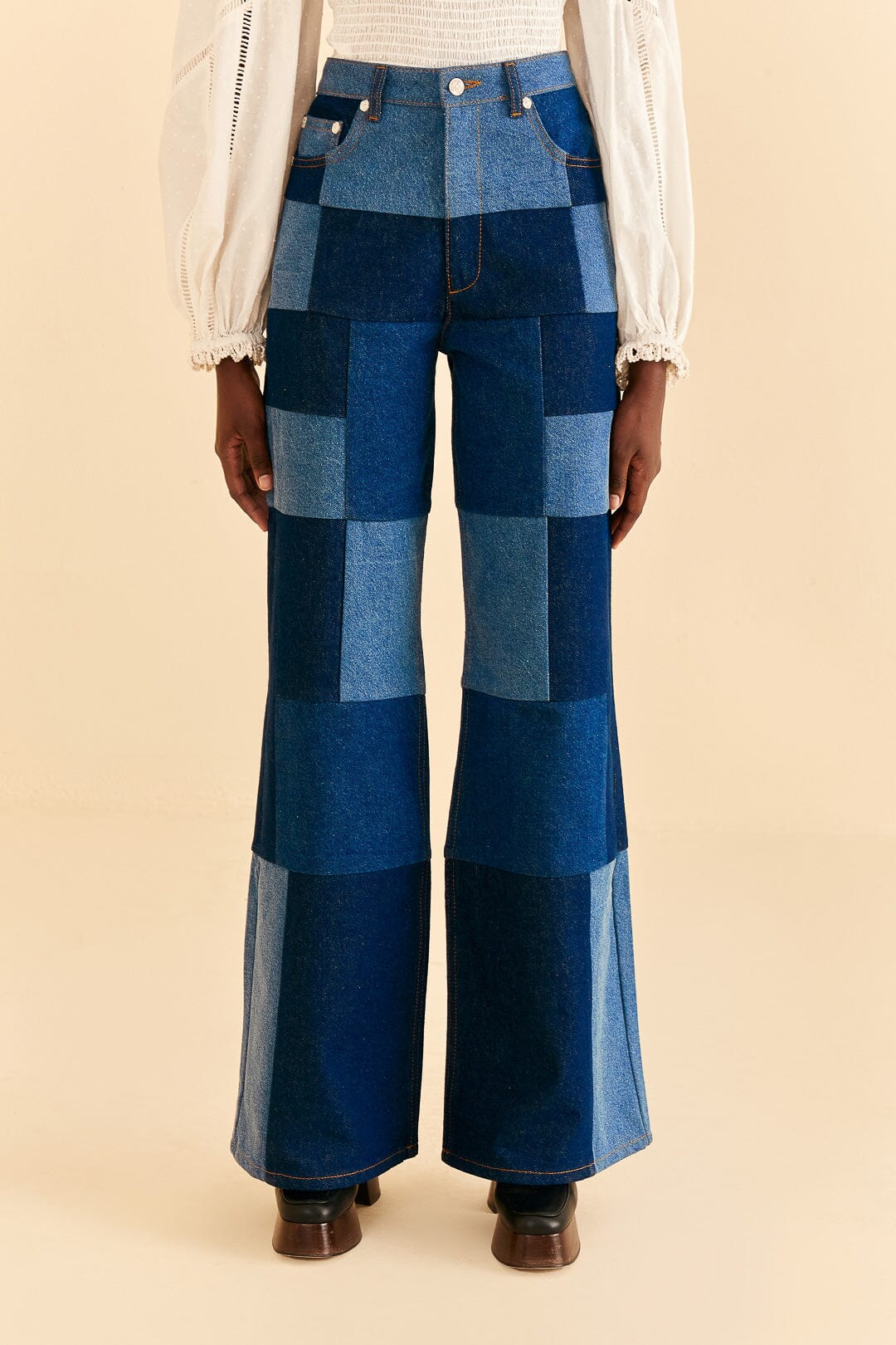 Graphic patch jeans - Blue