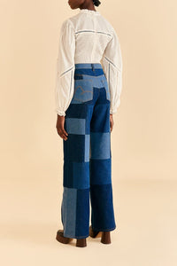 Graphic patch jeans - Blue