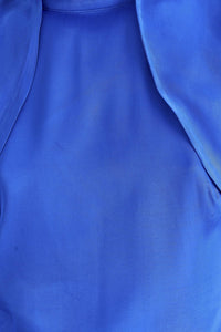 Bright Backless Ruffled Sleeve Short Dress - Blue