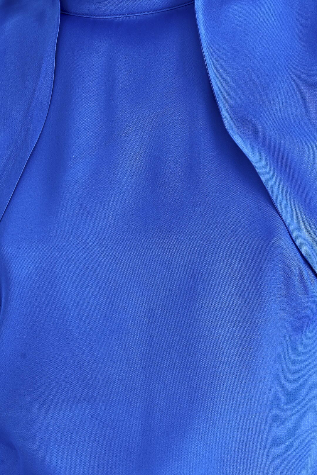 Bright Backless Ruffled Sleeve Short Dress - Blue