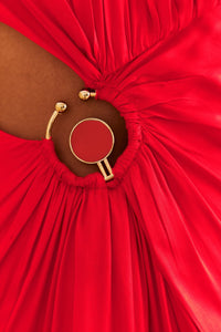 Robe longue asymétrique - Rouge