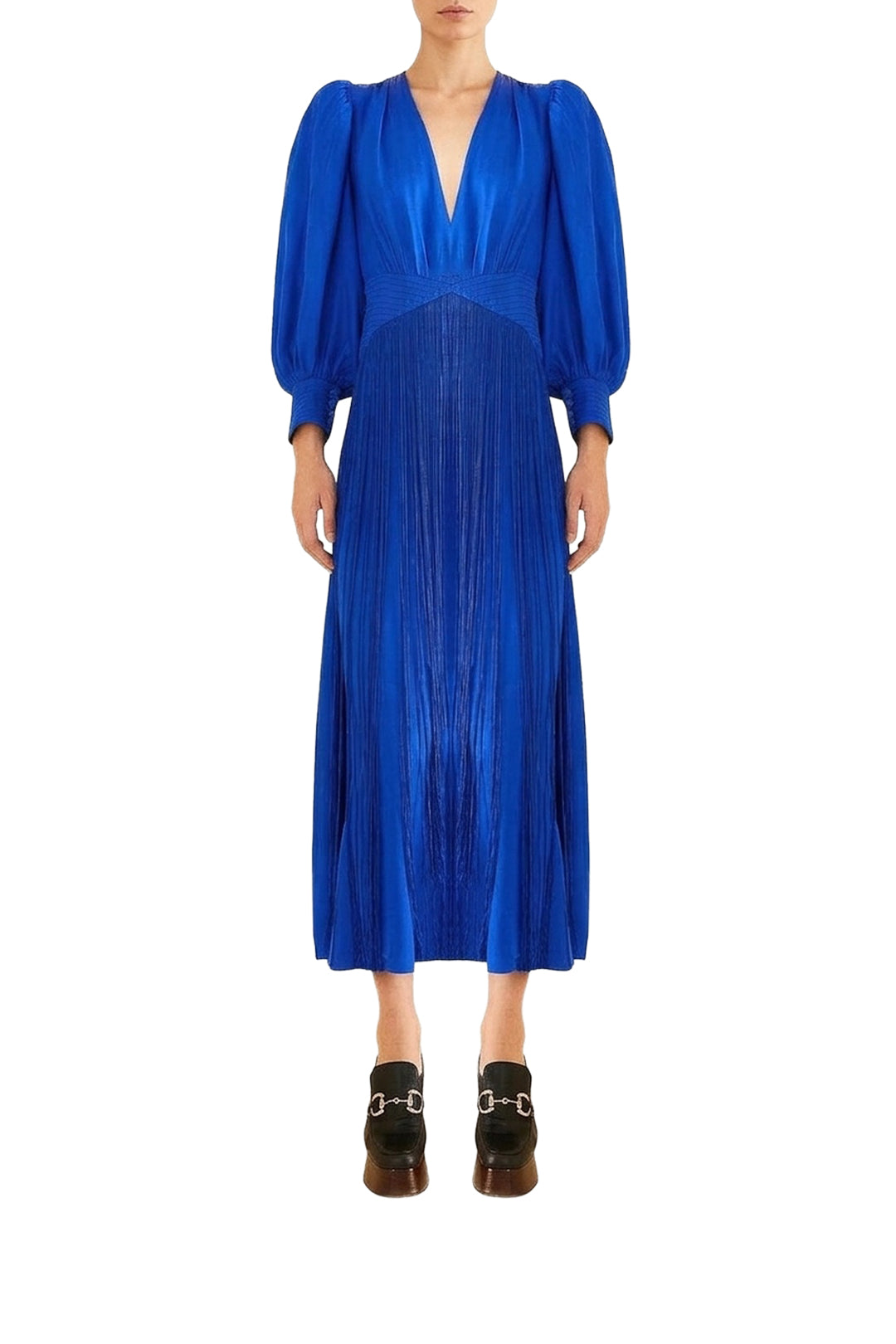 Robe longue Bright Fringes - Bleu
