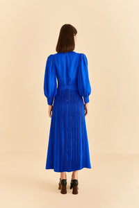 Robe longue Bright Fringes - Bleu