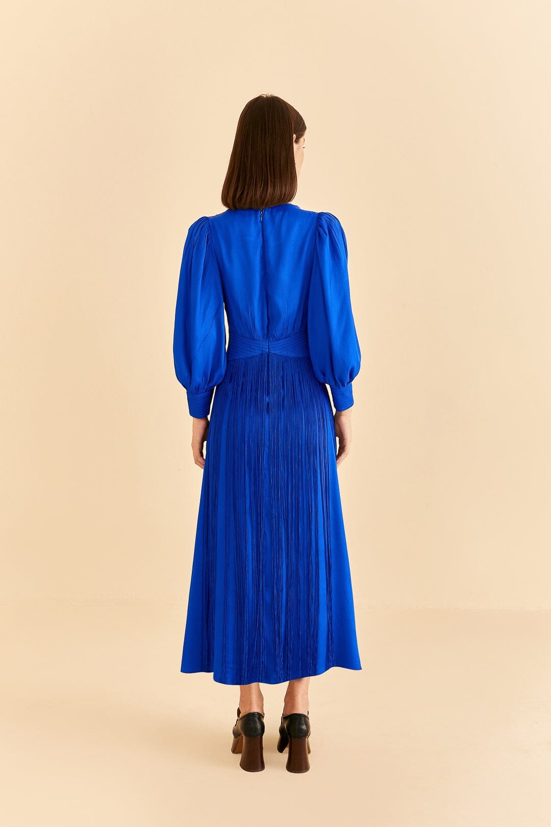 Robe longue Bright Fringes - Bleu