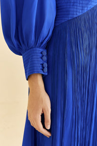 Robe longue Bright Fringes - Bleu