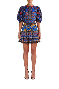 Jupe courte Sparkle Ainika en coton - Bleu