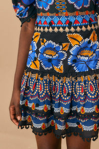 Jupe courte Sparkle Ainika en coton - Bleu