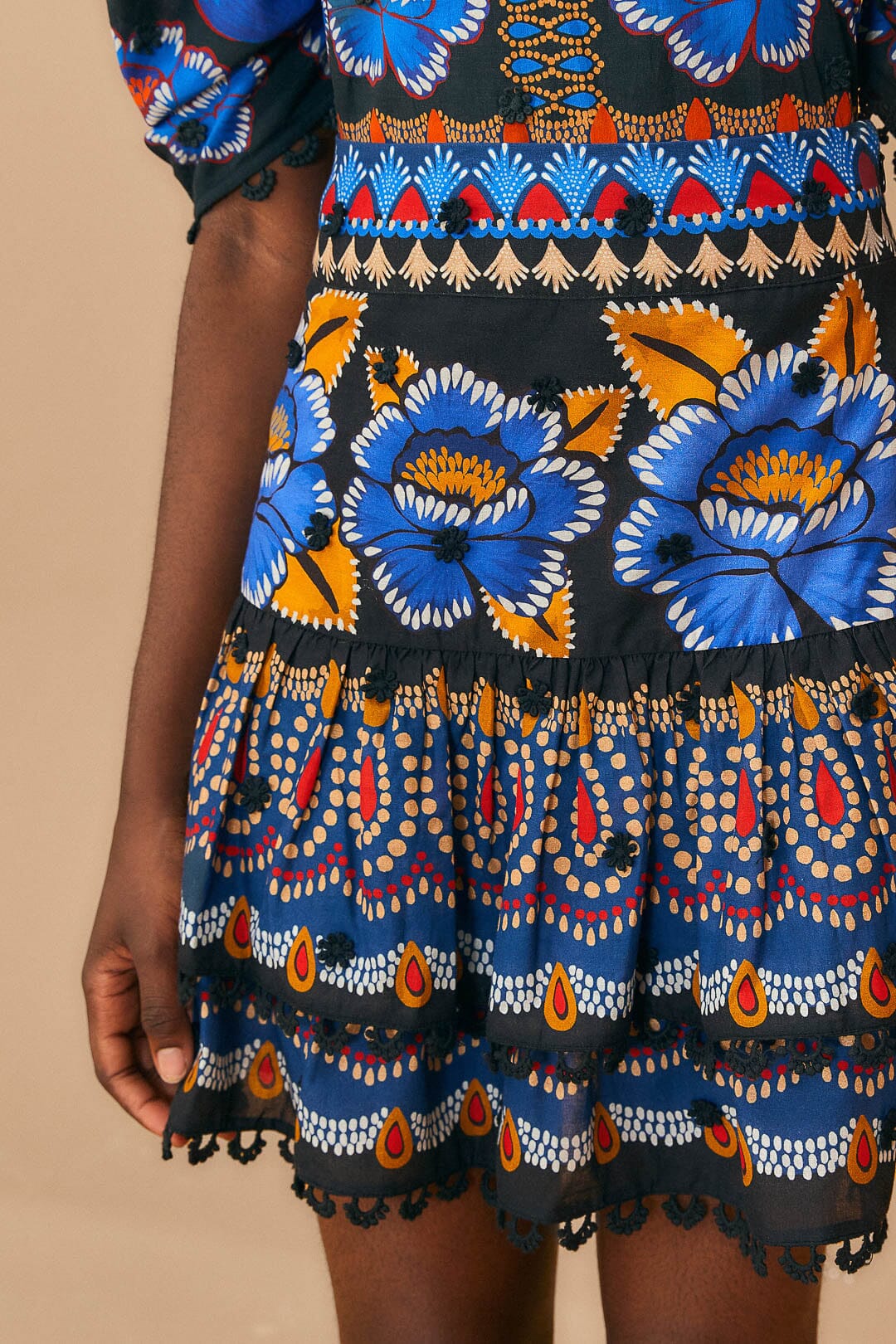 Jupe courte Sparkle Ainika en coton - Bleu