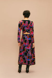 Robe midi Wild Horses en maille - Rouge