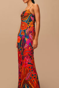 MEDIA OFF LINE_Robe maxi Multicolor Sleveless - Rouge