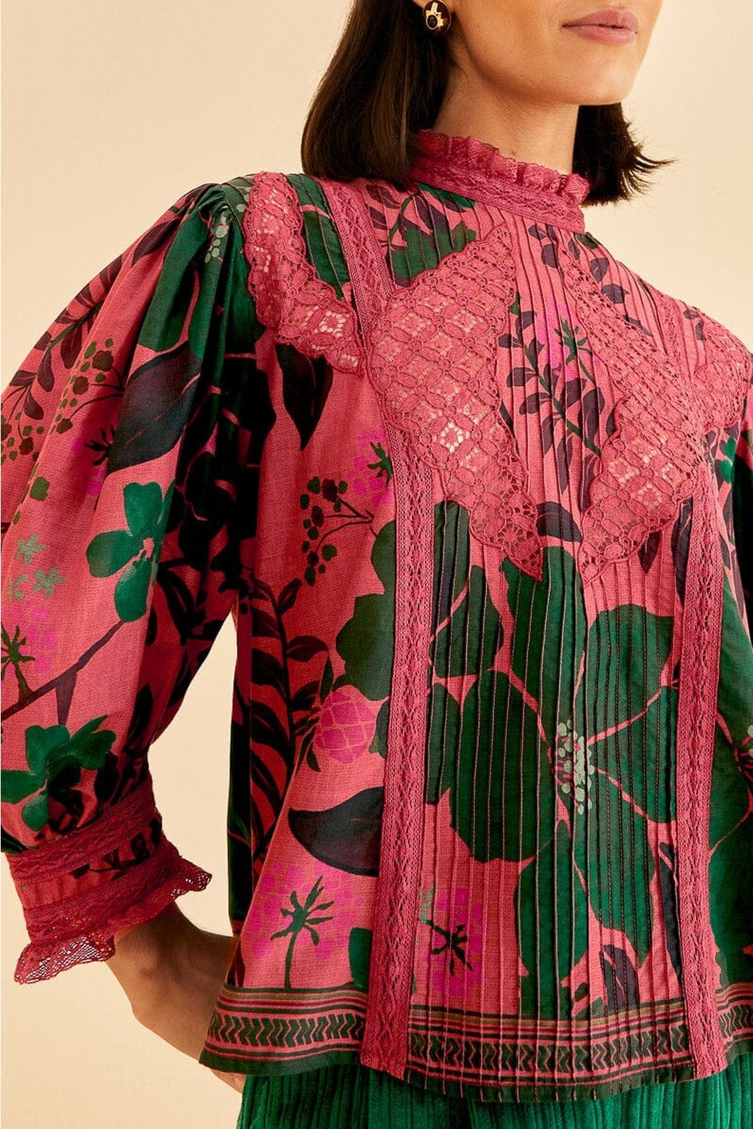 Blouse Floral Yard Blush - Rose