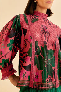 Floral Yard Blush Blouse - Floral Yard Blush