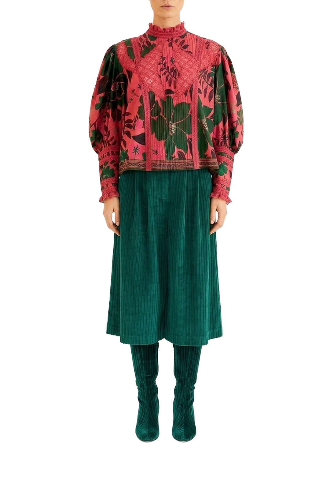 Blouse Floral Yard Blush - Rose