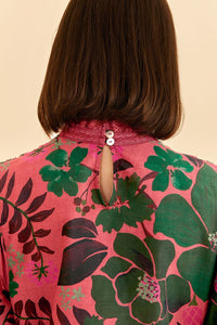 Blouse Floral Yard Blush - Rose