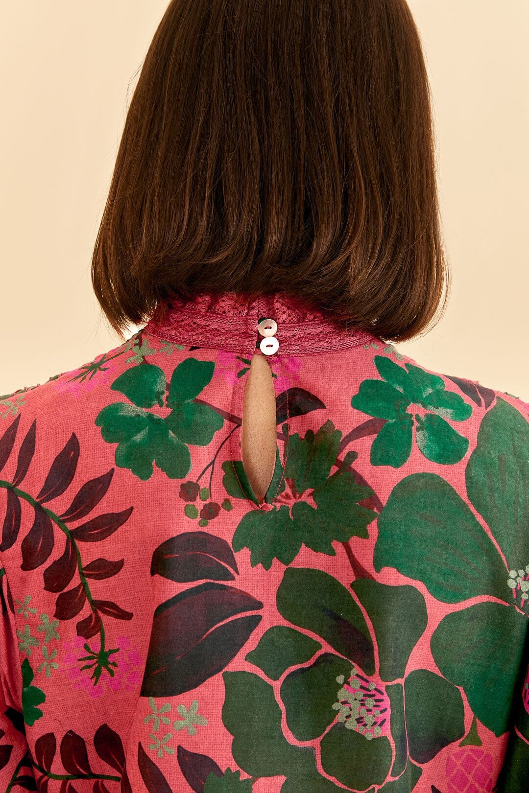 Blouse Floral Yard Blush - Rose