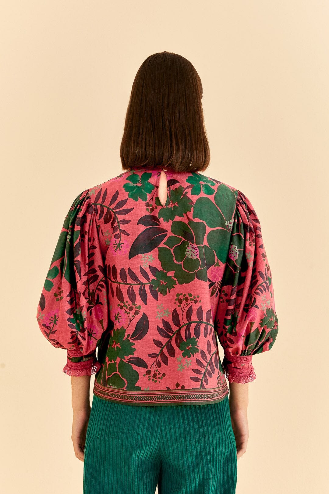 Blouse Floral Yard Blush - Rose