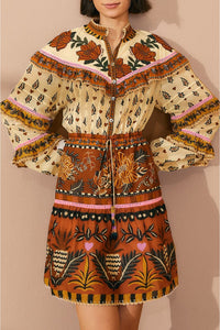 Robe courte Ruffled - Beige