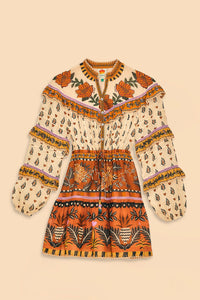 Robe courte Ruffled - Beige