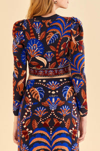 Top court à manches longues - Bleu